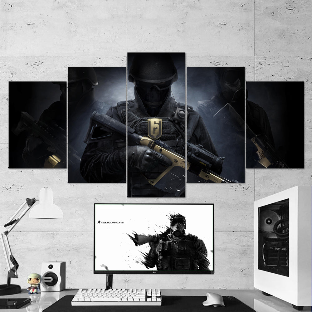 Tom Clancy S Rainbow Six Siege 23 5 Piece Canvas Wall Art Gaming Can