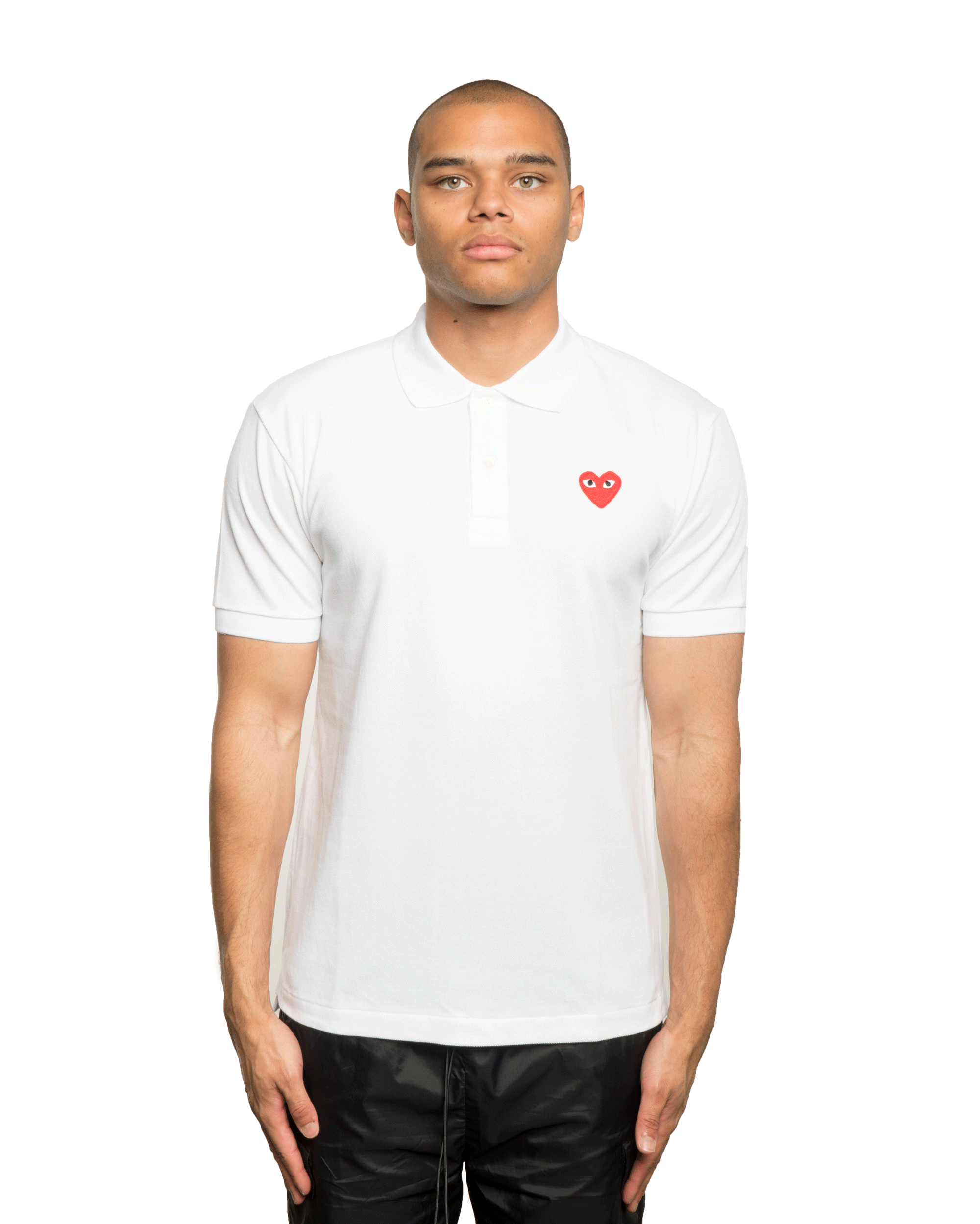CDG Red Heart Patch Shirt White