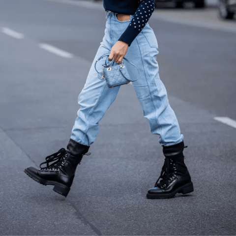 bag and combat boots