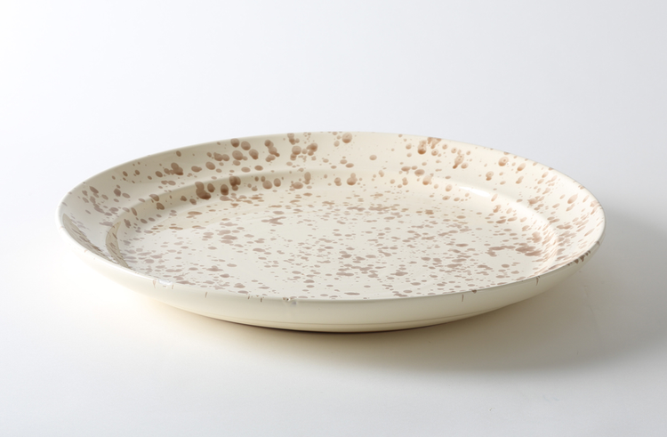 Brown on Cream Splatterware 20.75 Inch Platter