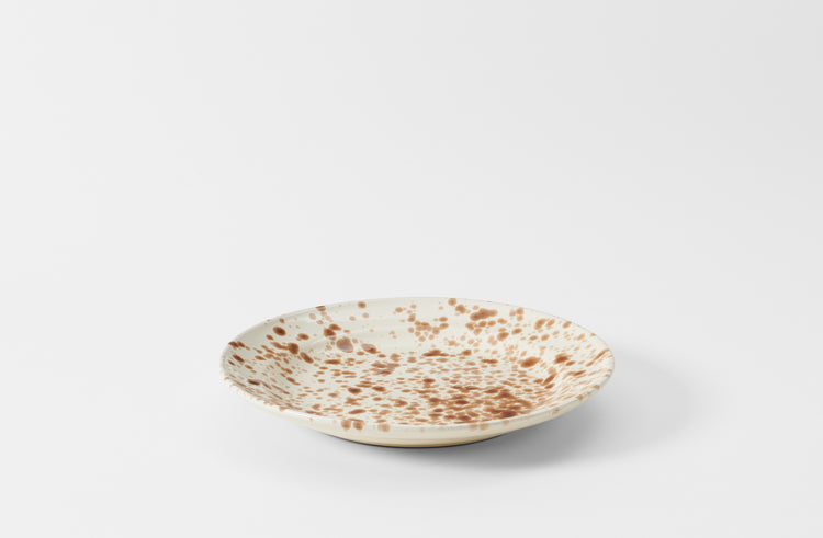 Brown on Cream 14 Inch Splatterware Platter