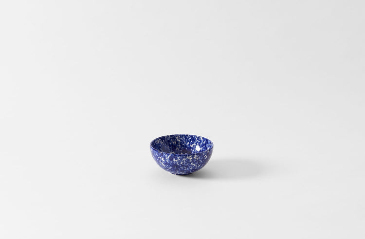 Blue on Cream Splatterware Cereal Bowl