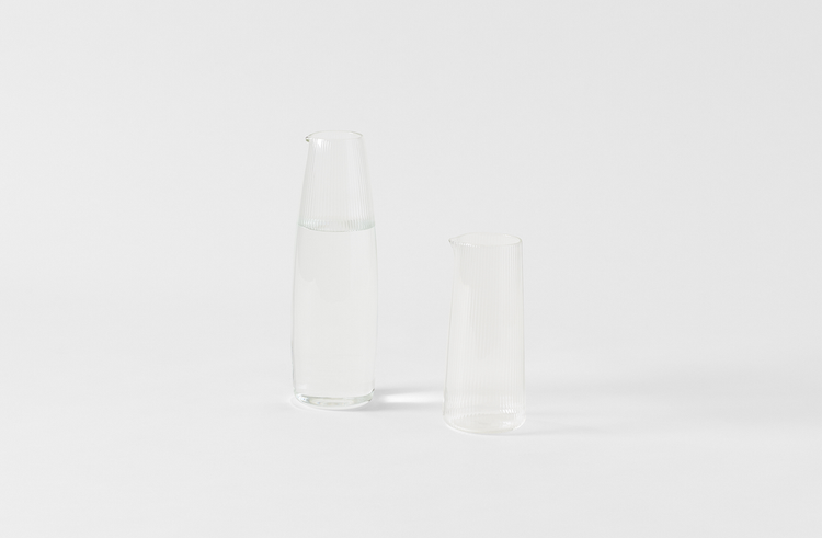 R+D Lab Luisa Ribbed Glass Table Carafes