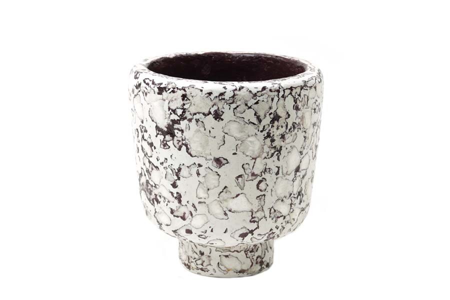 Cache-pot blanc rond 18cm Pot de fleurs plastique recyclé design – KIPOK