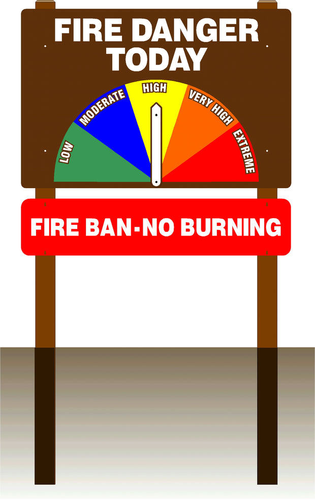 One Sided Fire Danger Today Sign | Fire Danger Sign ...