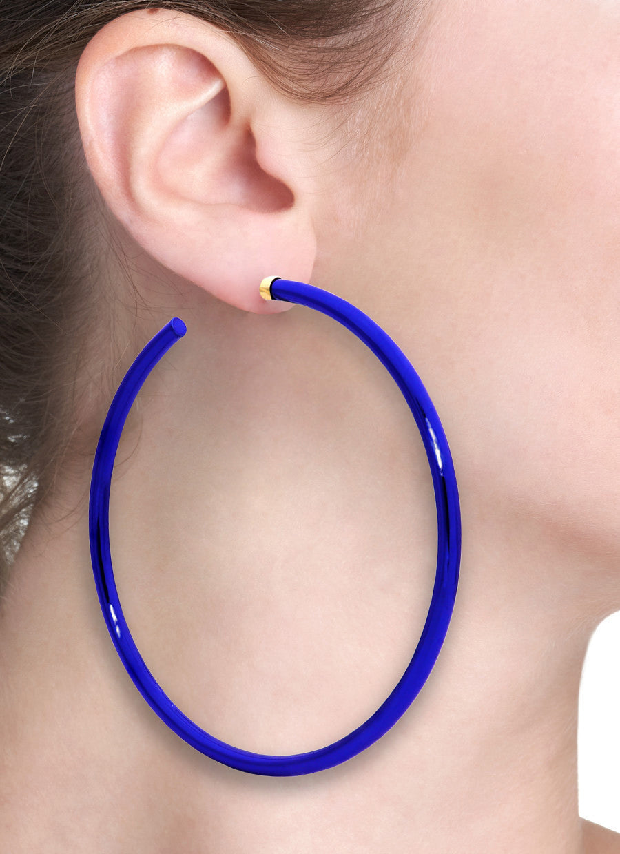 BARBARELLA COLLECTION - 18KT GOLD - STERLING SILVER - LARGE - COBALT BLUE