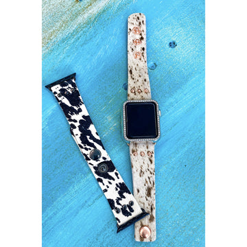 Hide Hair Black and White Watch Strap