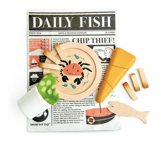Tender Leaf Fish and Chips Supper Wooden Toy