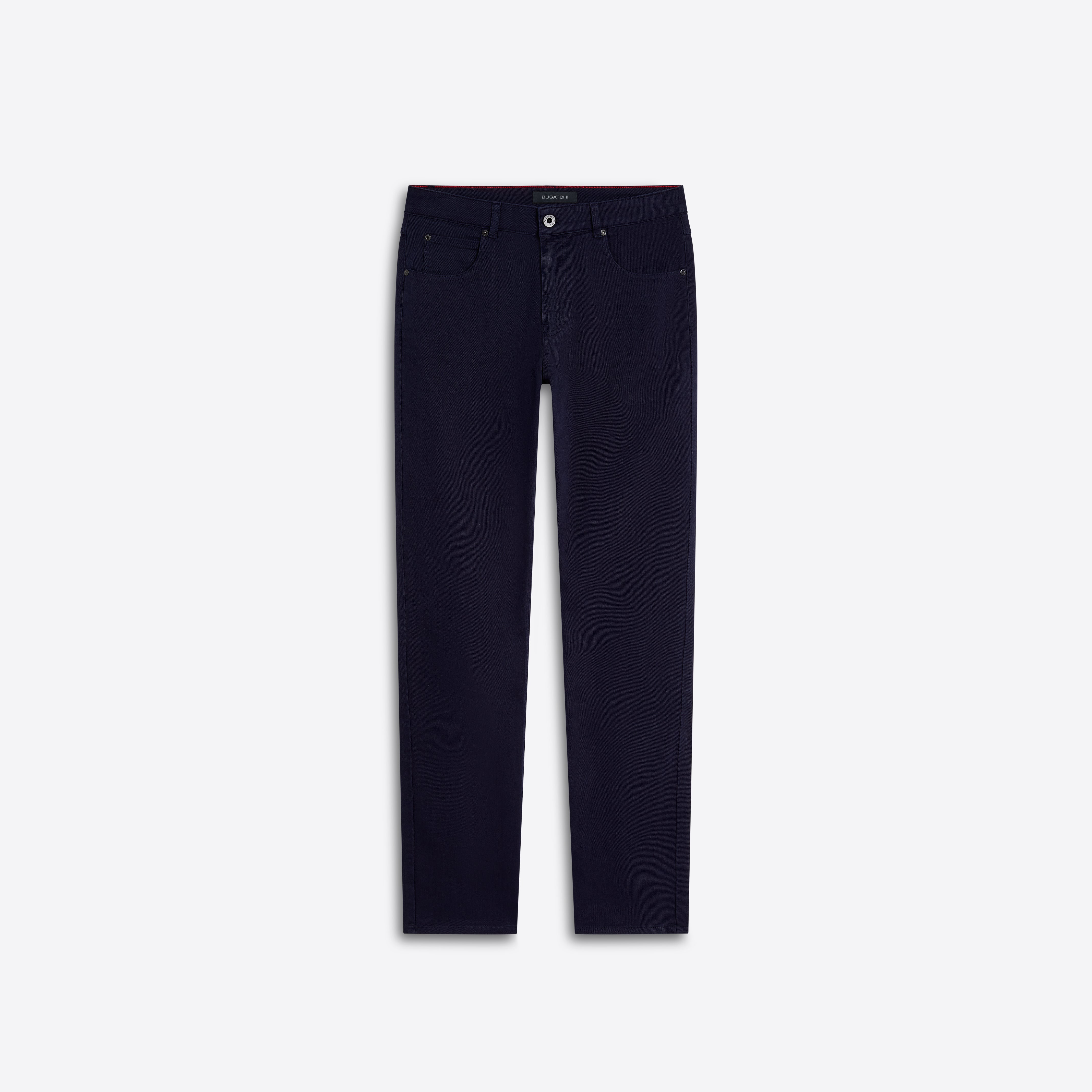 Image of Solid Cotton Five-Pocket Pants