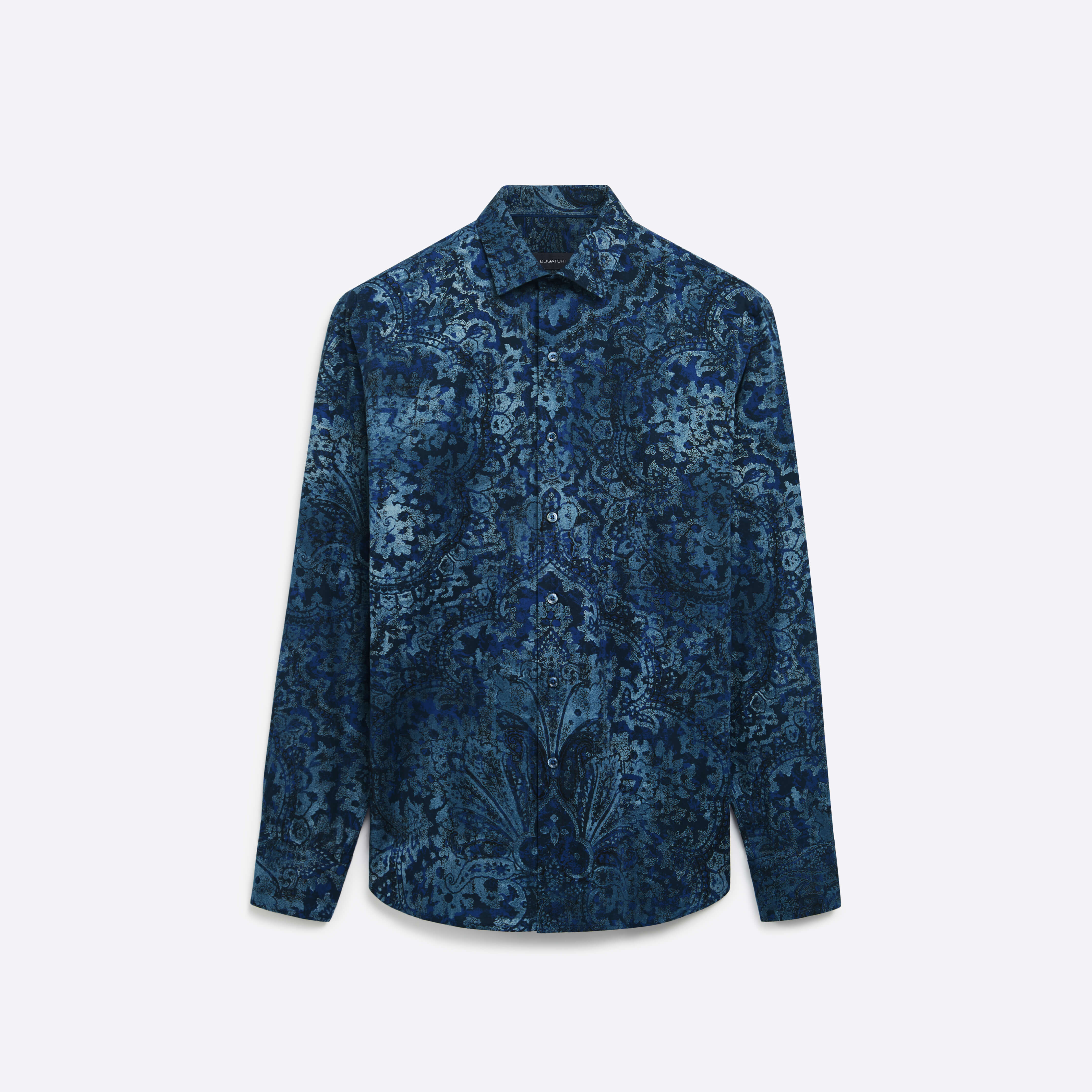 Image of Damask Print COMFORT STRETCH Cotton Shirt