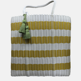 xl cesta tote - striped - white & sunflower