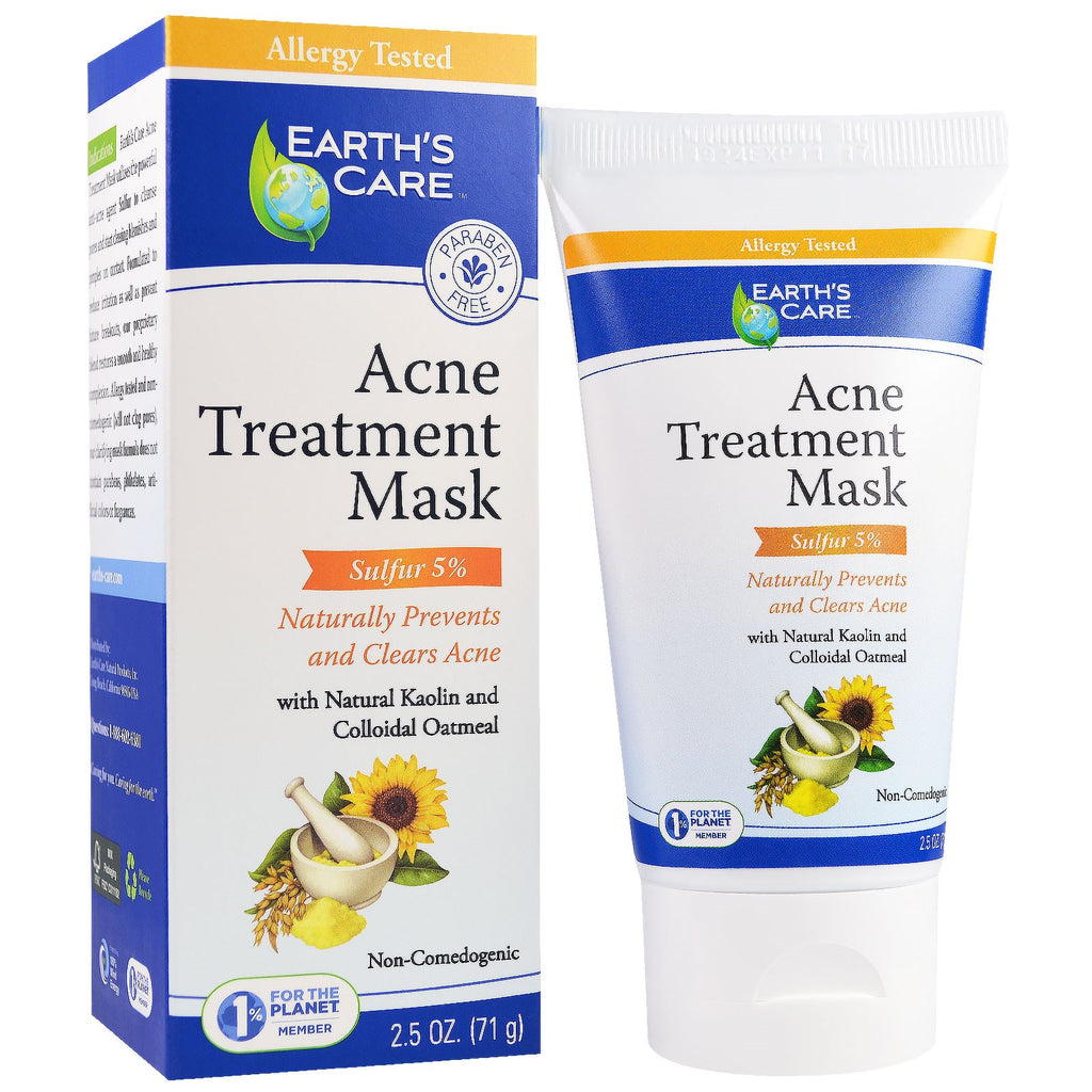 Earth's Care, Acne Treatment Mask, Sulfur 5%, 2.5 oz (71 g)