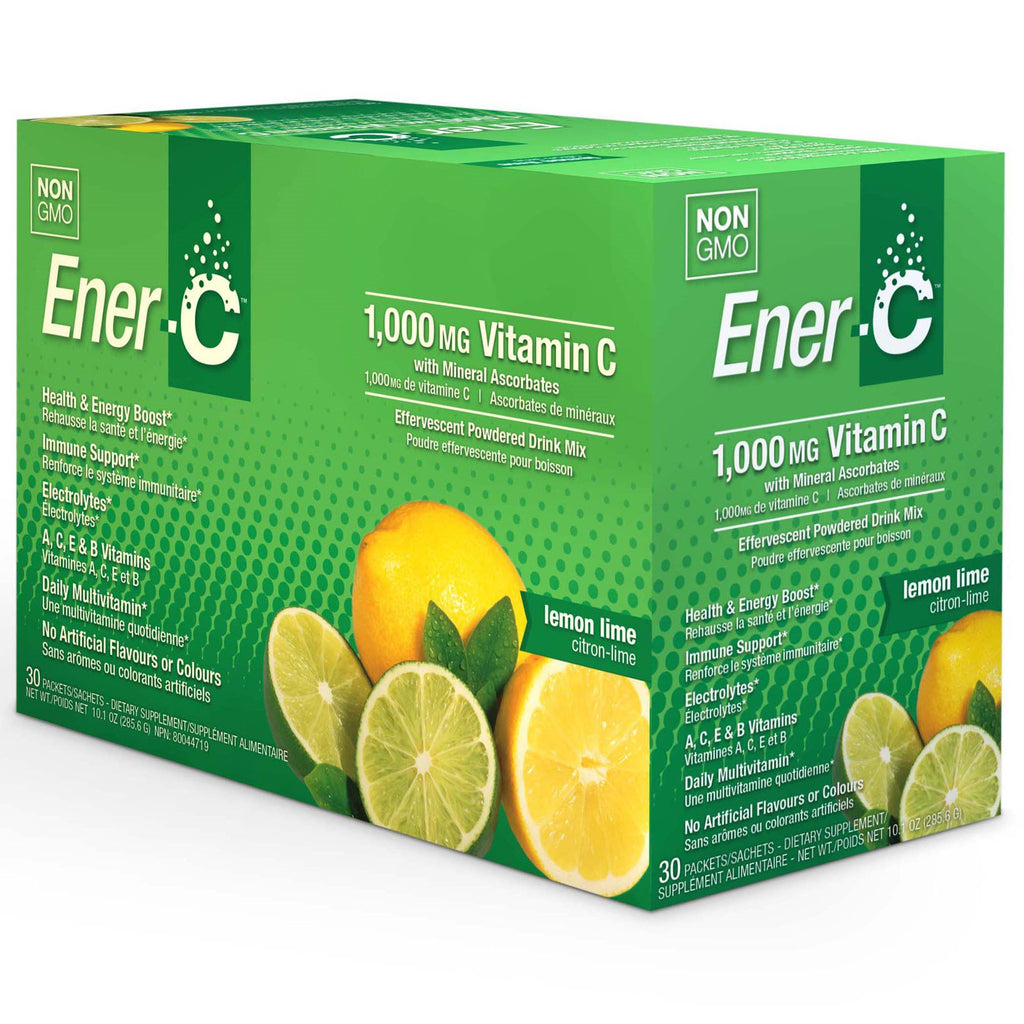 Ener-C, Vitamine Drankmix Poedervorm, Citroenlimoen, 30 Pac