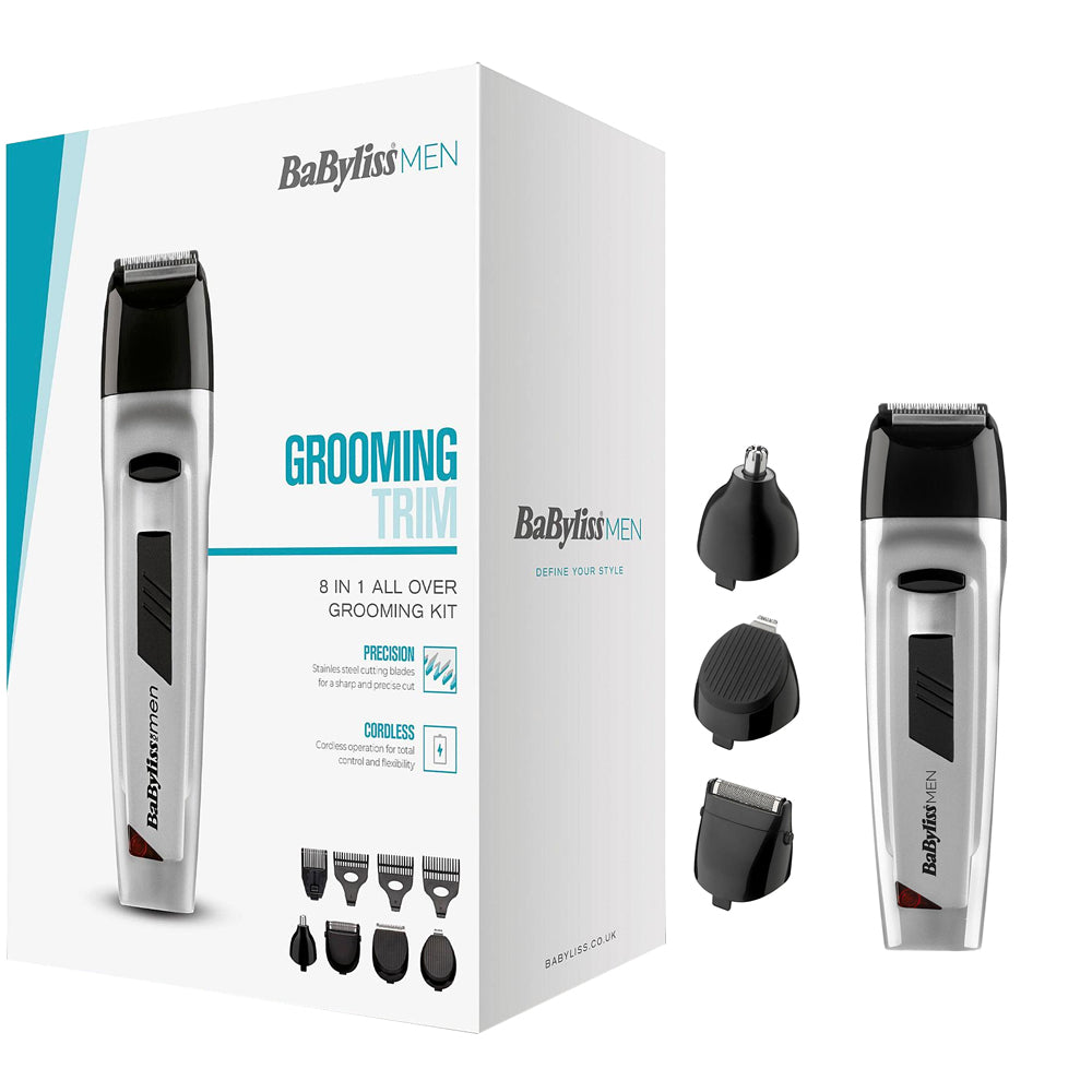 Babyliss Grooming Kit | 8 in 1 | Rechargeable | Silver