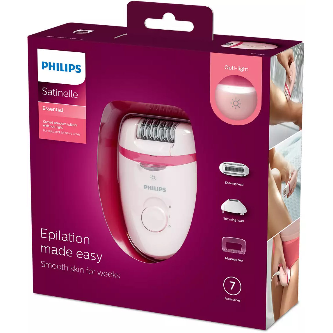 Philips Epilator | Mains 2 Speed | Light | 7 Accessories