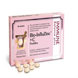 Bio-InfluZinc+C 90 פסטילים (הזמינו ביחידים או 4 עבור טרייד חיצוני)