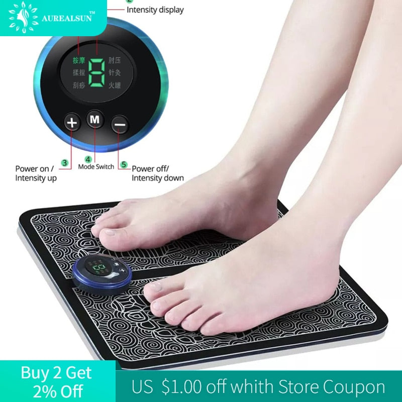 tens fisioterapia foot massager mat massageador pes muscular Electric EMS Health Care relaxation terapia fisica massage salud