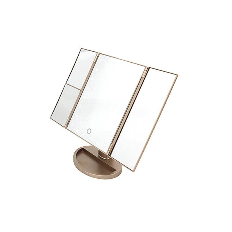 Tri Fold Lighted Vanity Makeup Mirror Magnifying Make Up Mirror 180 Ro Willow Trading 1