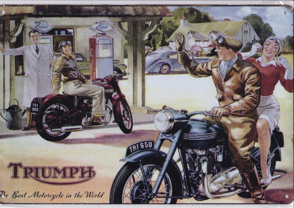 Triumph Motorcycle Vintage Metal Sign Oldndazed