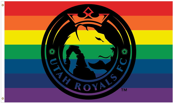 Utah Royals Fc Rainbow 3 X 5 Deluxe Flag The Team Store