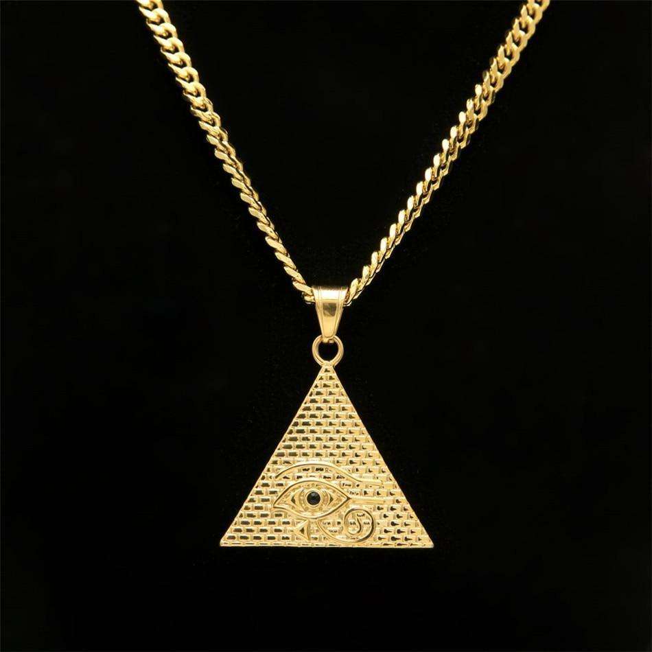 Eye Of Horus Pyramid Chain Gold Clout Culture