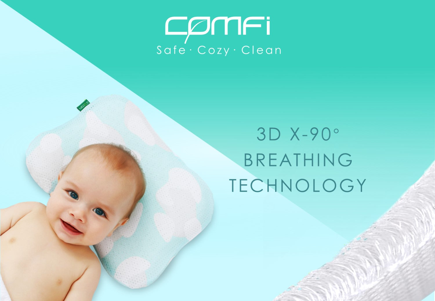 COMFi BBP02 - 3D X-90º Baby Breathing Pillow (0-18 months))