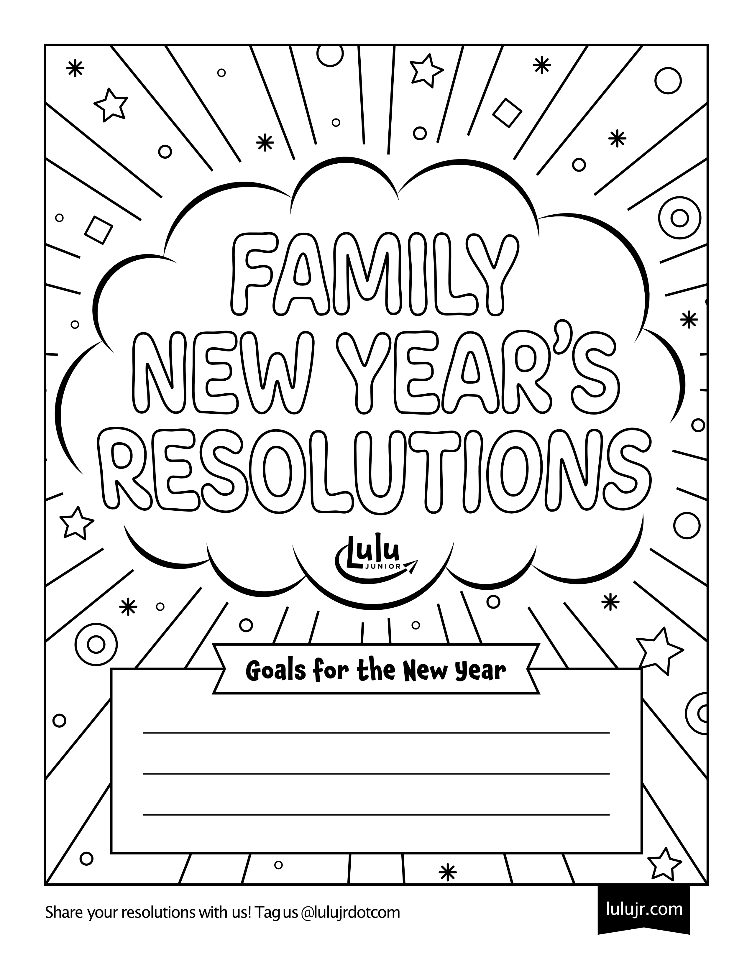 new years resolutions coloring pages