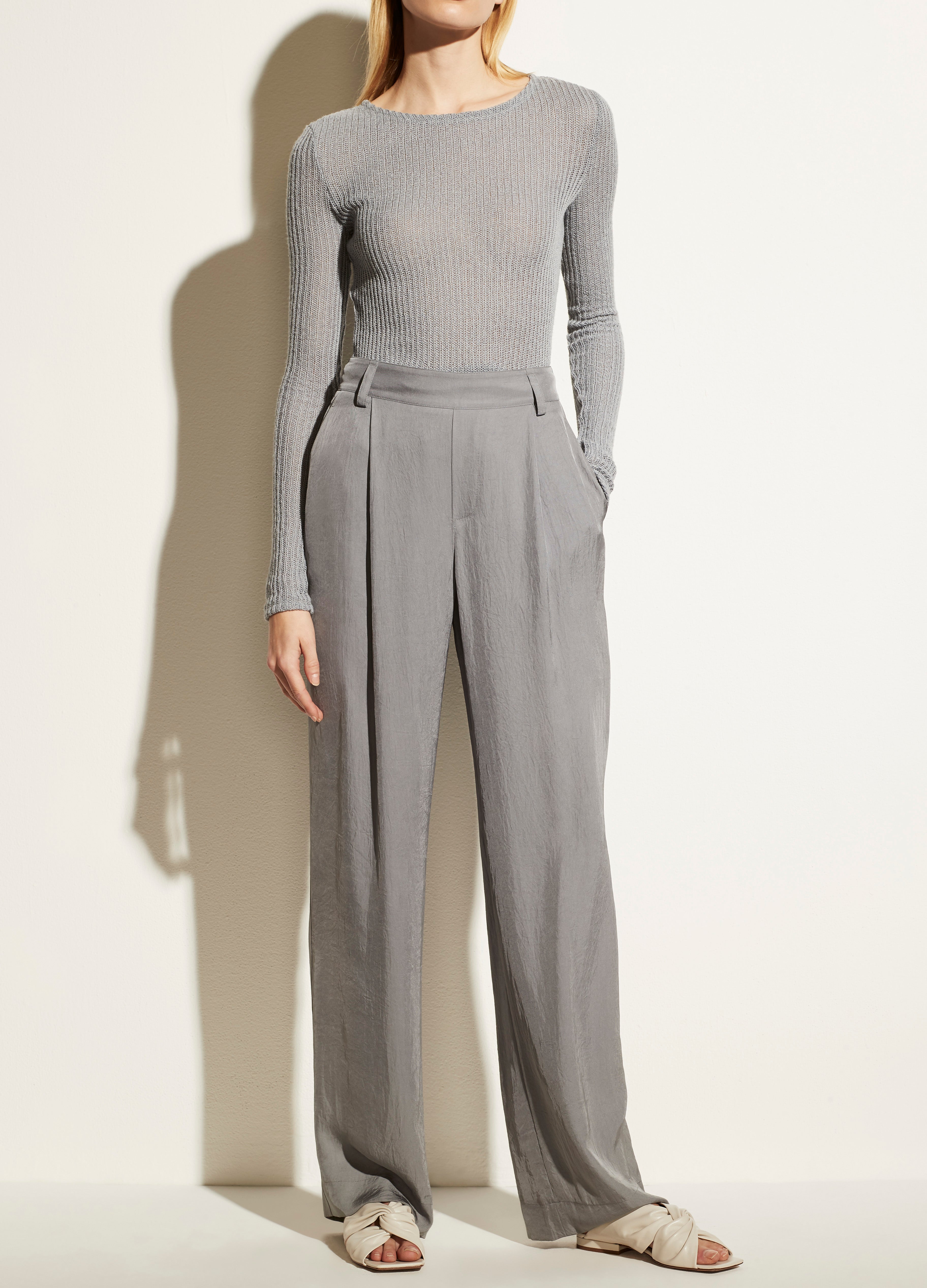 Vince | Straight Leg Pull On Pant in Steel Blue | Vince Unfold