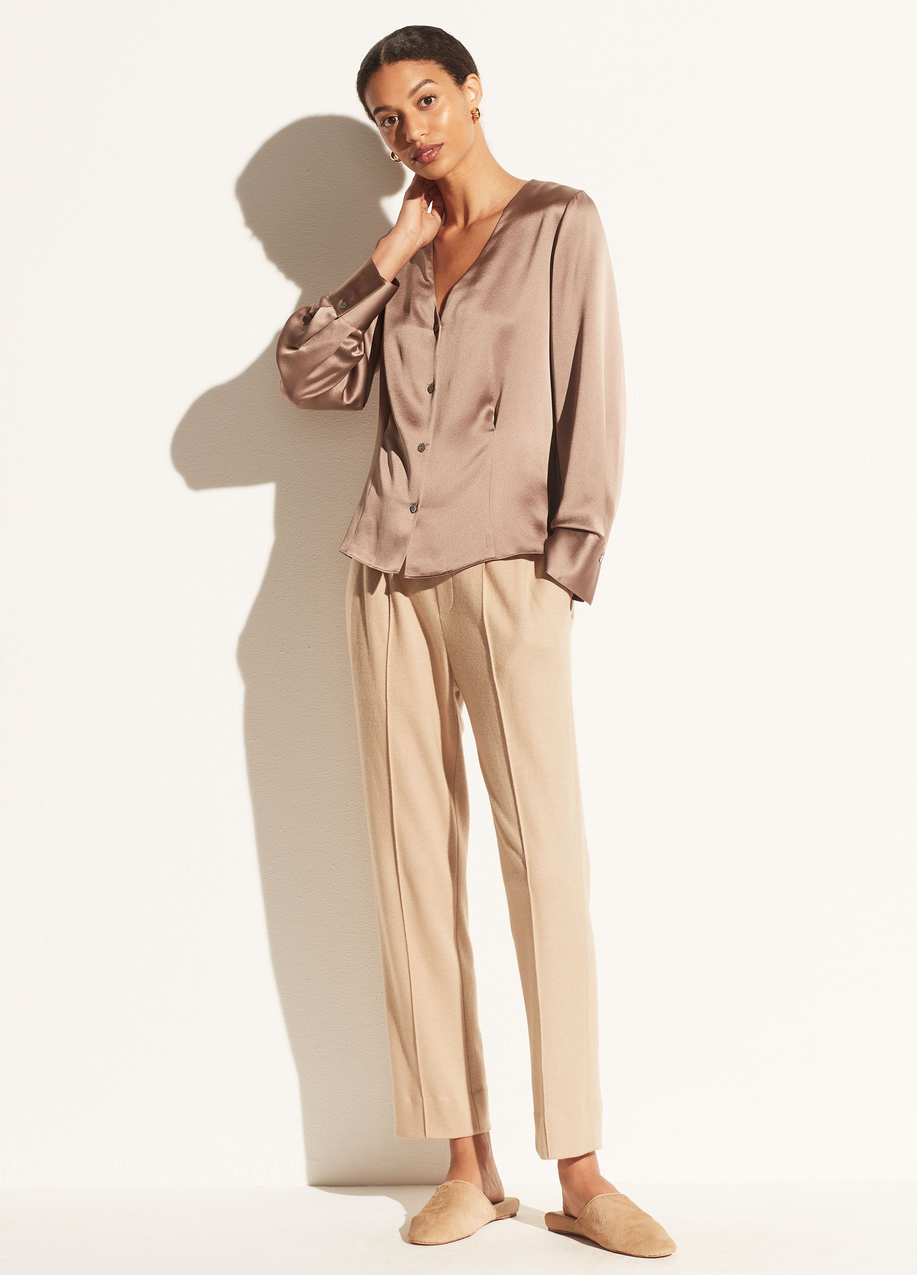 Vince, Cozy Pintuck Pull On Pant in Fauna