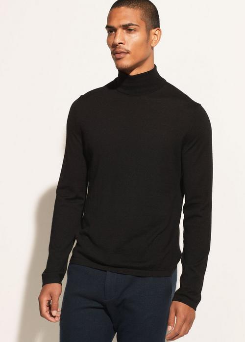 Vince M | Featherweight Long Sleeve Turtleneck in Black | Vince Unfold