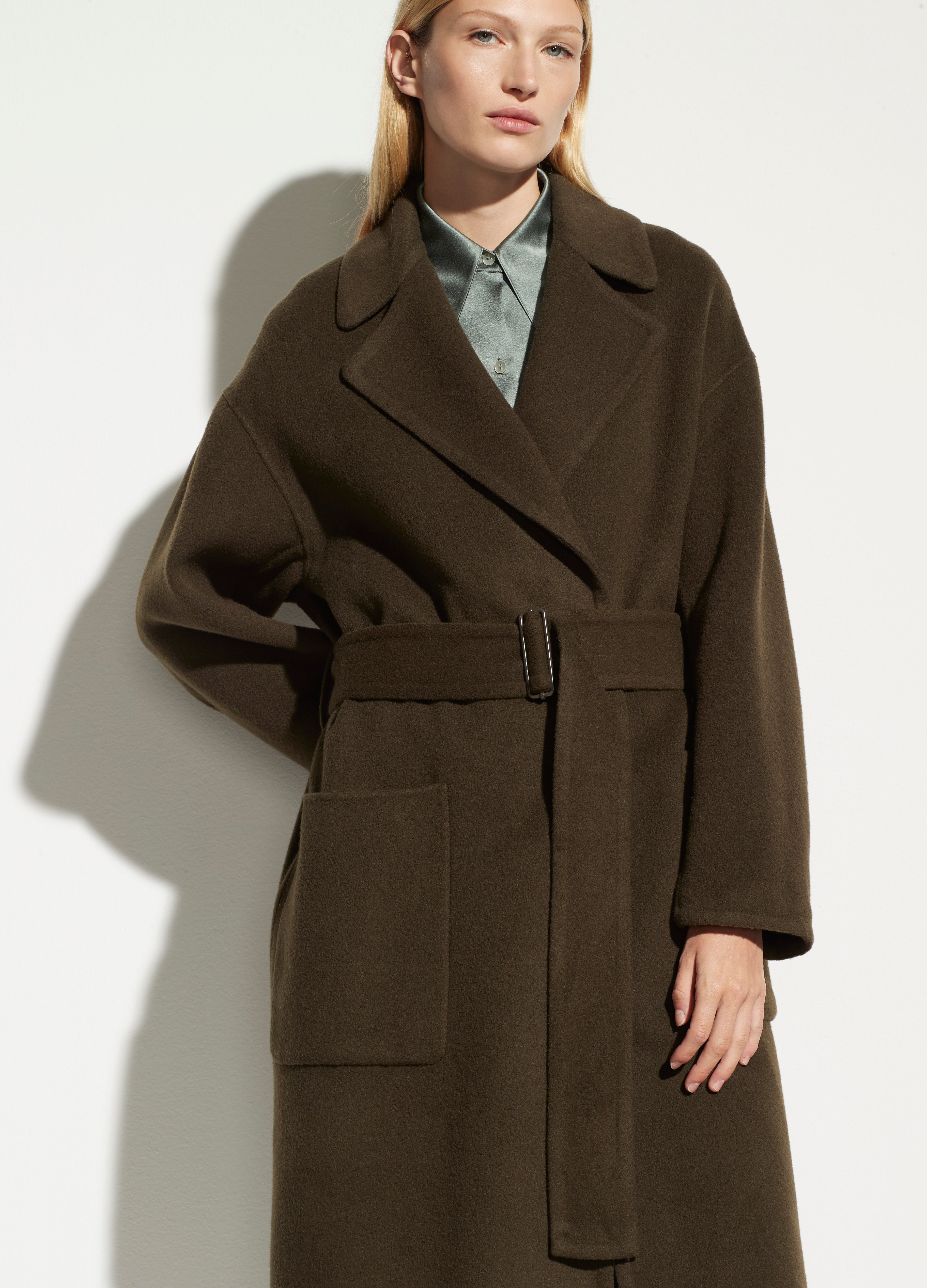 Vince | Patch Pocket Coat in Mineral Pine | Vince Unfold