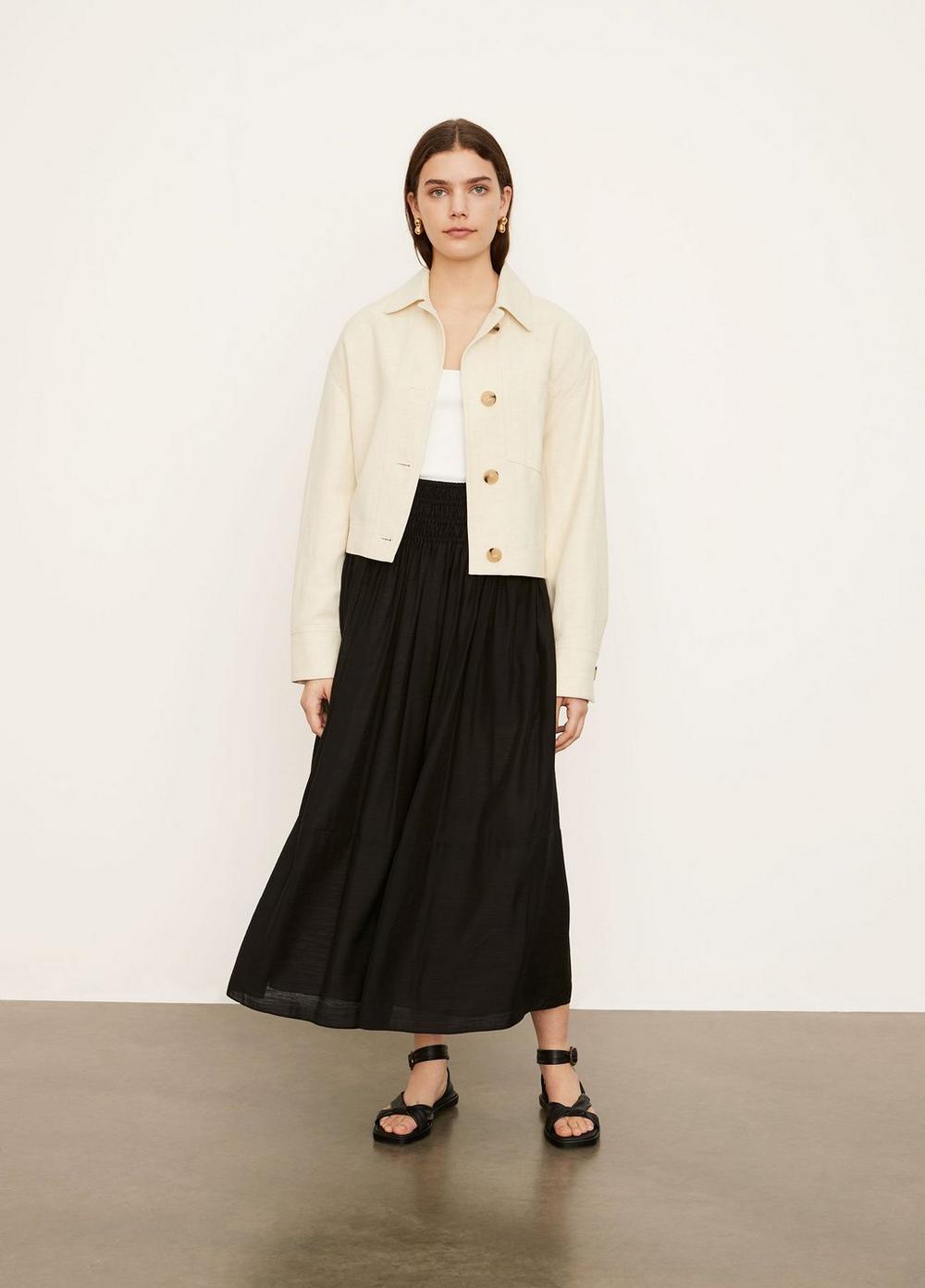 Vince, Cropped Twill Jacket in Lemon Stone