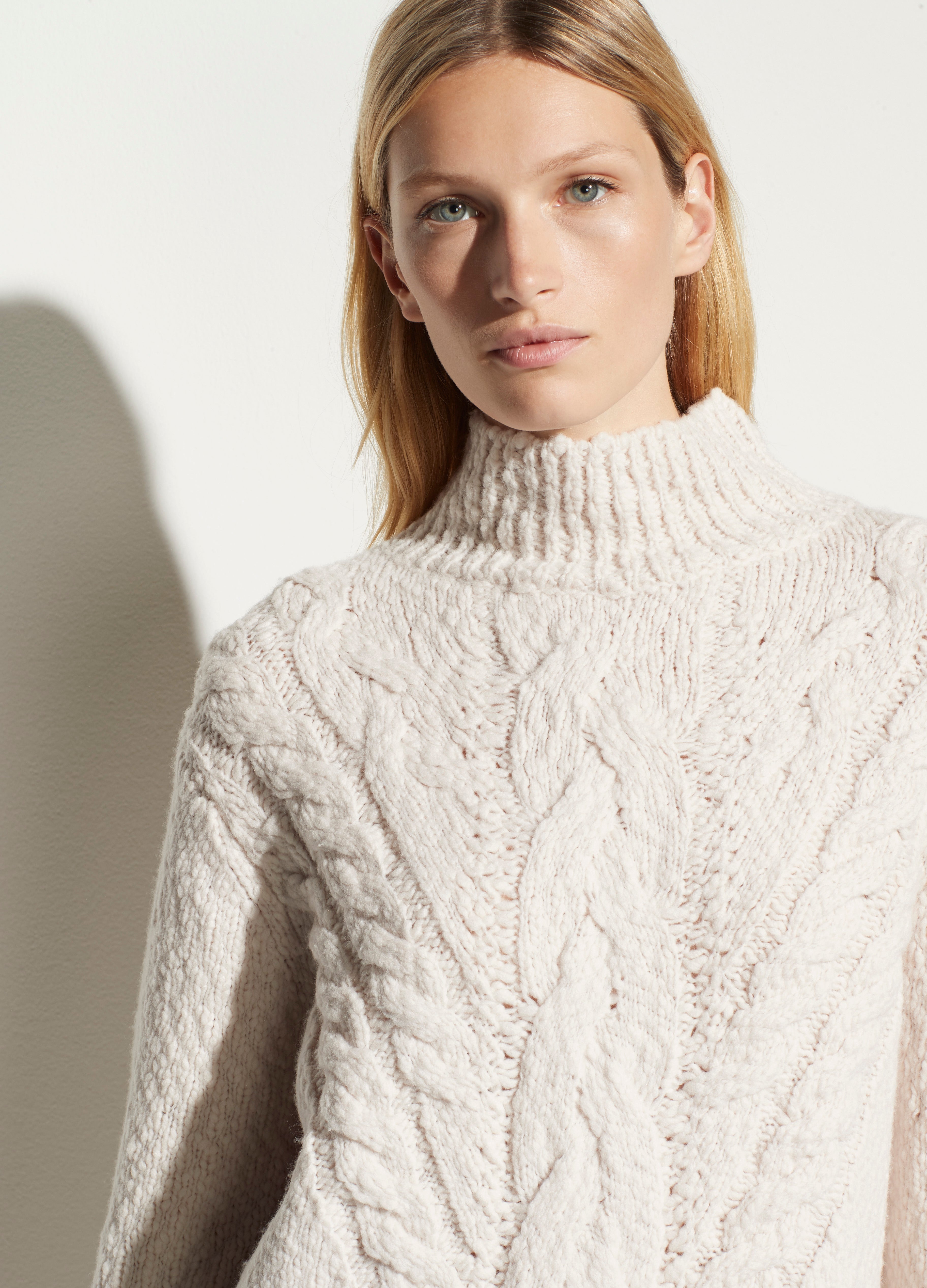 Vince | Rising Cable Turtleneck in Cream | Vince Unfold