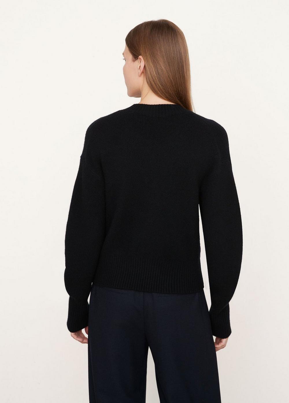 Vince | Wide Sleeve Crew Neck Sweater in Black | Vince Unfold