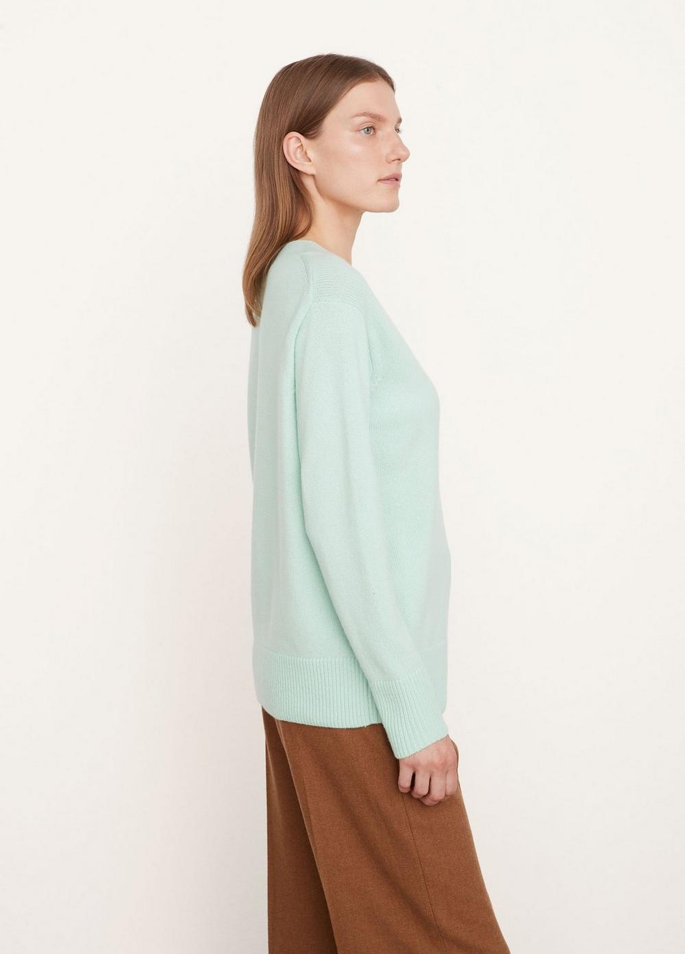 Vince | Rib Trim V-Neck Tunic in Fluorite | Vince Unfold