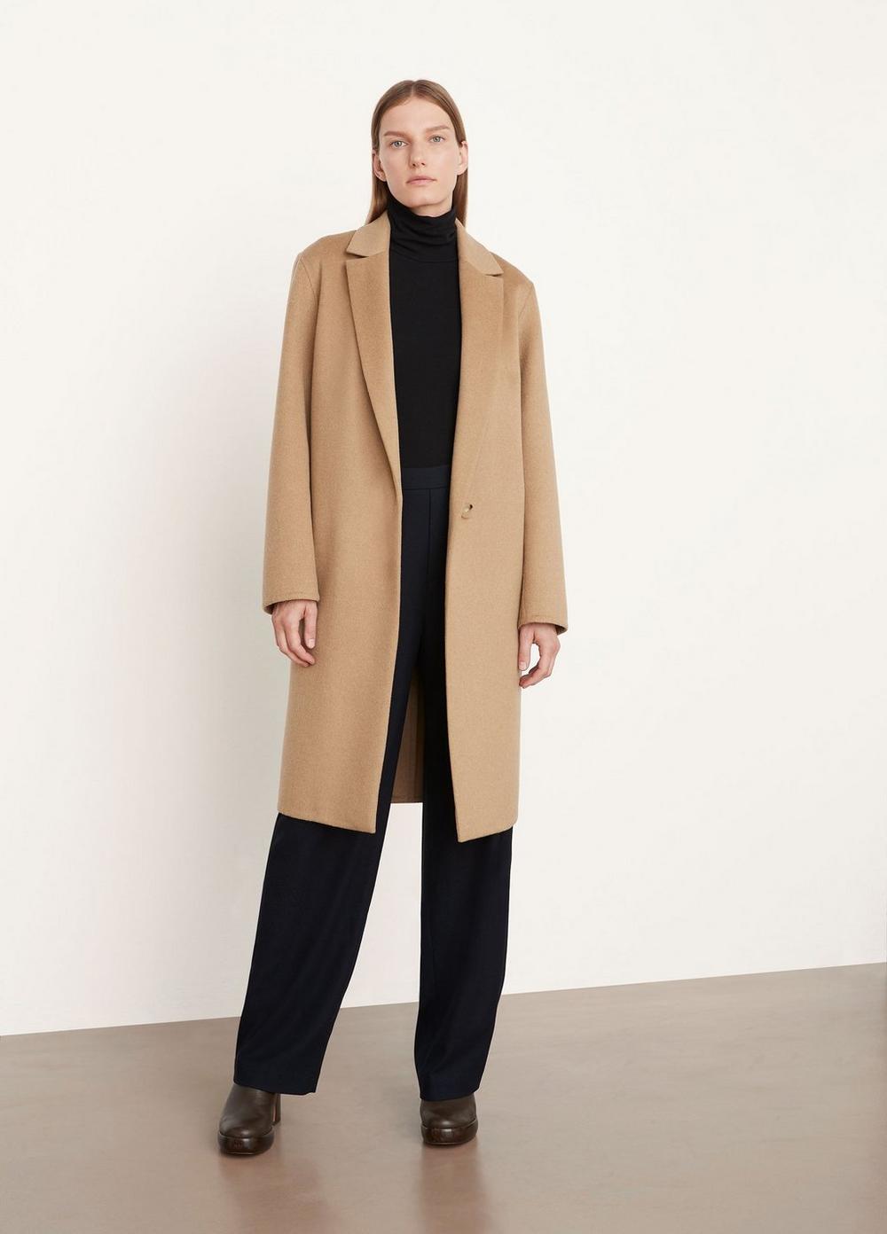 Vince | Classic Straight Coat in Camello | Vince Unfold