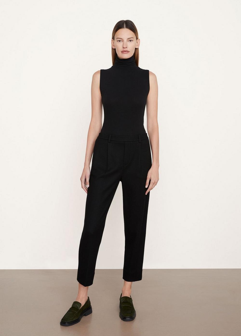 Vince | Cozy Wool Pull On Pant in Black | Vince Unfold