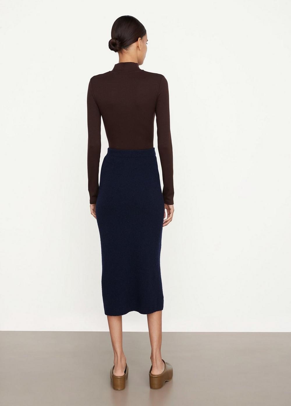 Vince | Crimped Wool Skirt in Navy | Vince Unfold