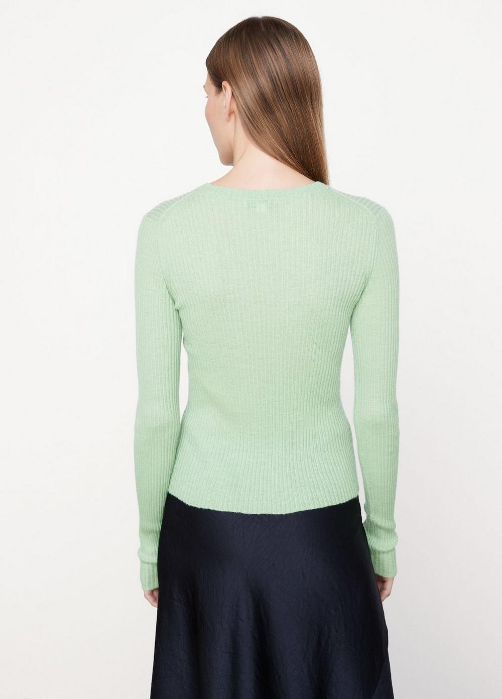 Vince | Ribbed Crew Neck Sweater in Aloe Bloom | Vince Unfold