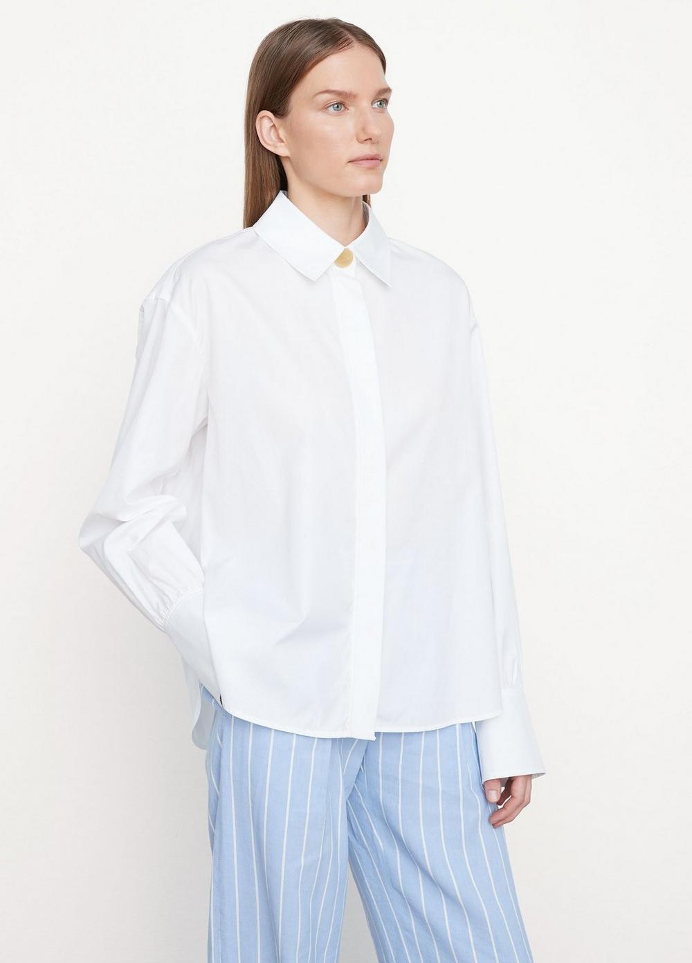 Vince | Relaxed Classic Long Sleeve Shirt in Optic White | Vince Unfold