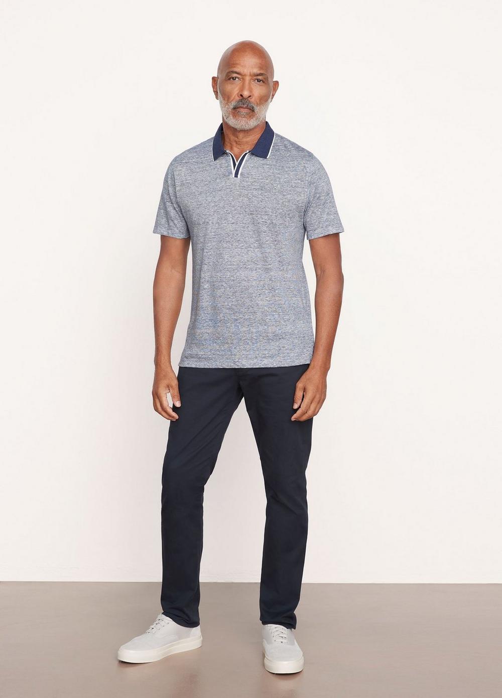 Vince M | Johnny Collar T-Shirt in Coastal Blue | Vince Unfold