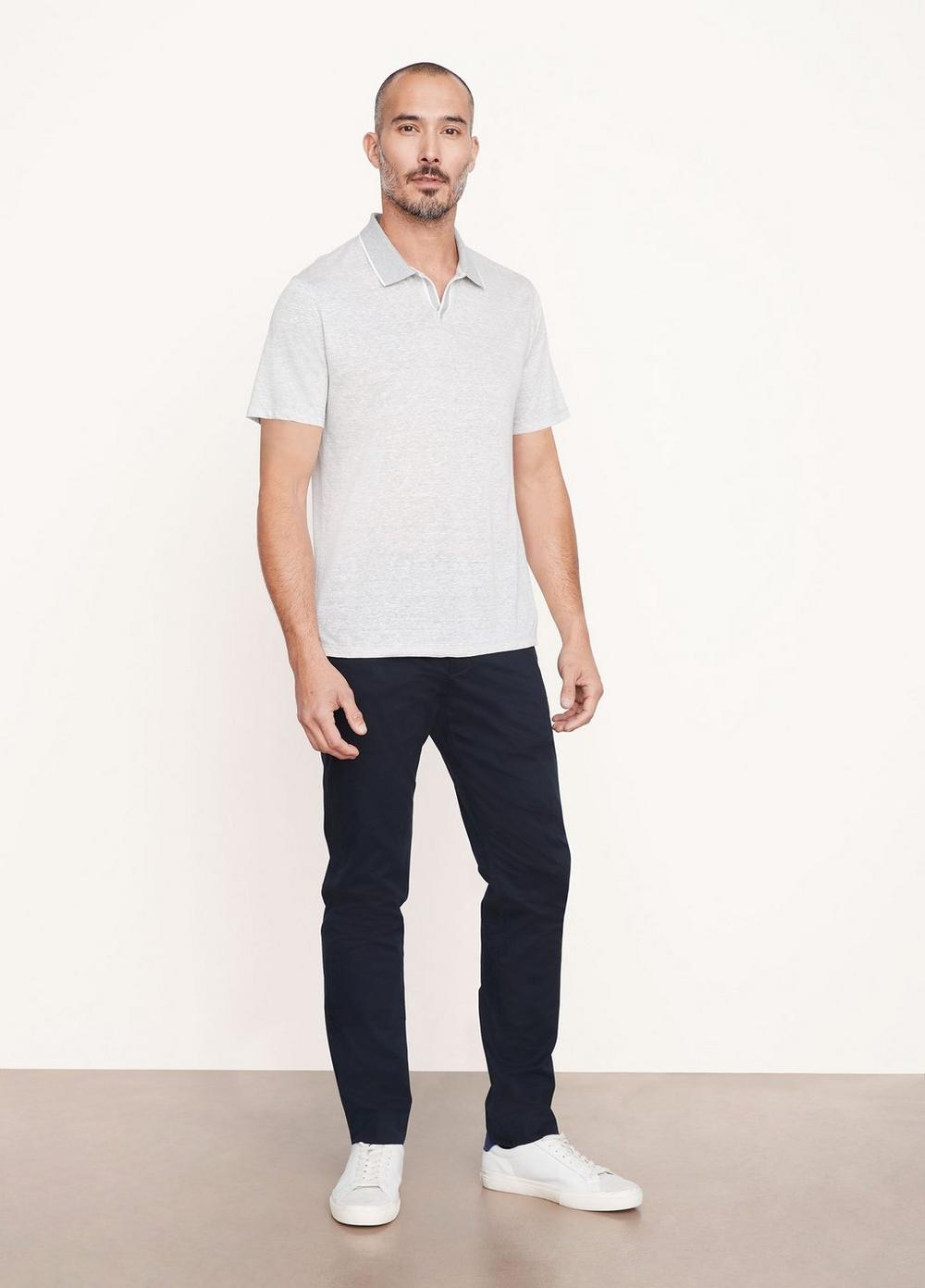 Vince M | Johnny Collar T-Shirt in Heather Grey | Vince Unfold