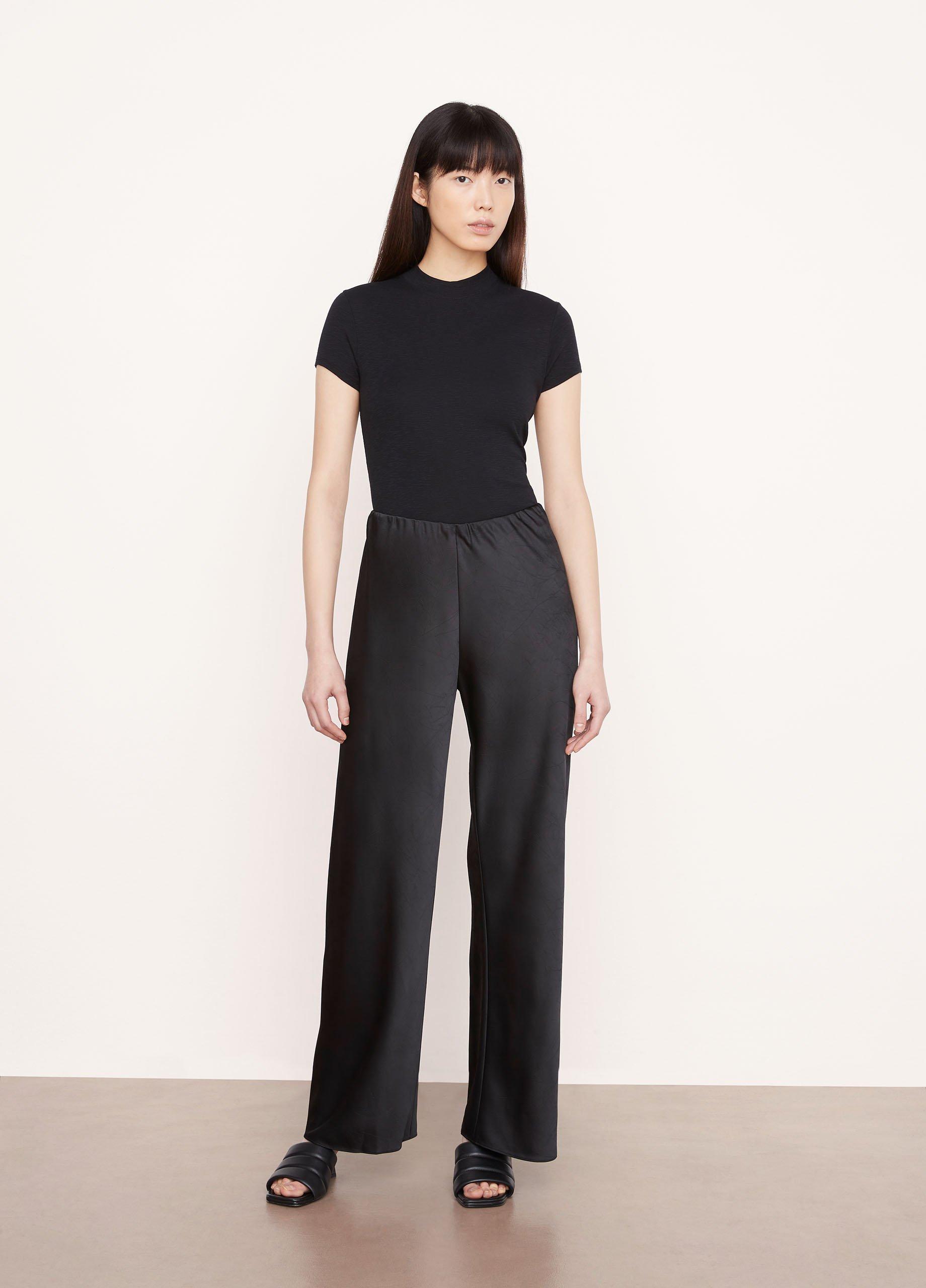 Vince | Satin Bias Pant in Black | Vince Unfold