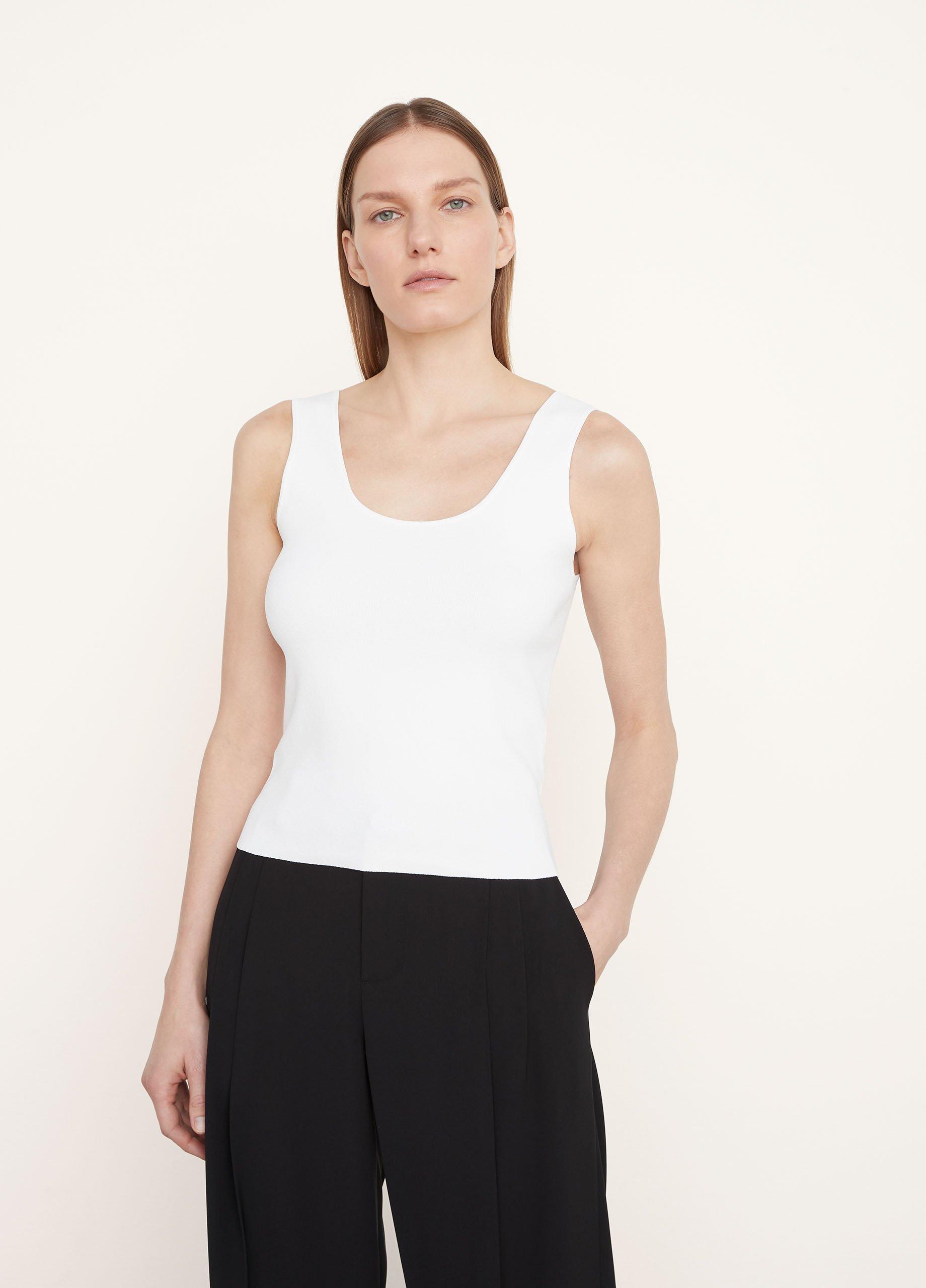 Vince | Scoop Neck Tank Top in Optic White | Vince Unfold