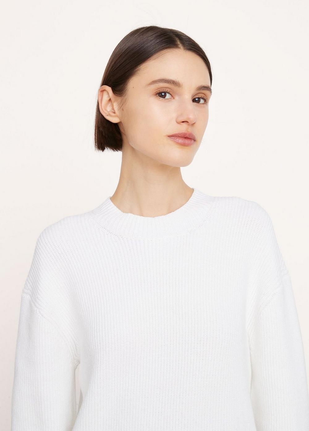 Vince | Textured Tunic Sweater in Optic White | Vince Unfold