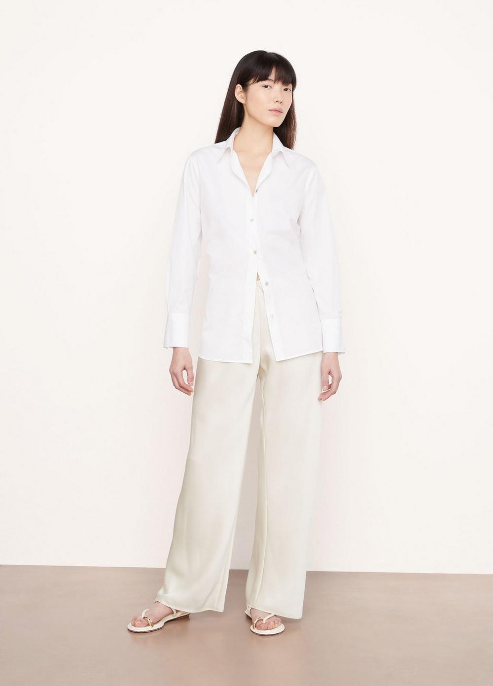 Vince | Linen Relaxed Button-Down Shirt in Optic White | Vince Unfold