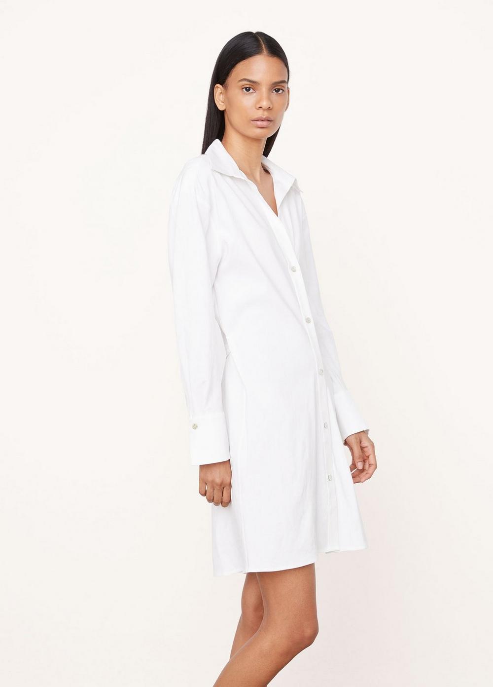 Vince | Tie-Back Shirt Dress in Optic White | Vince Unfold