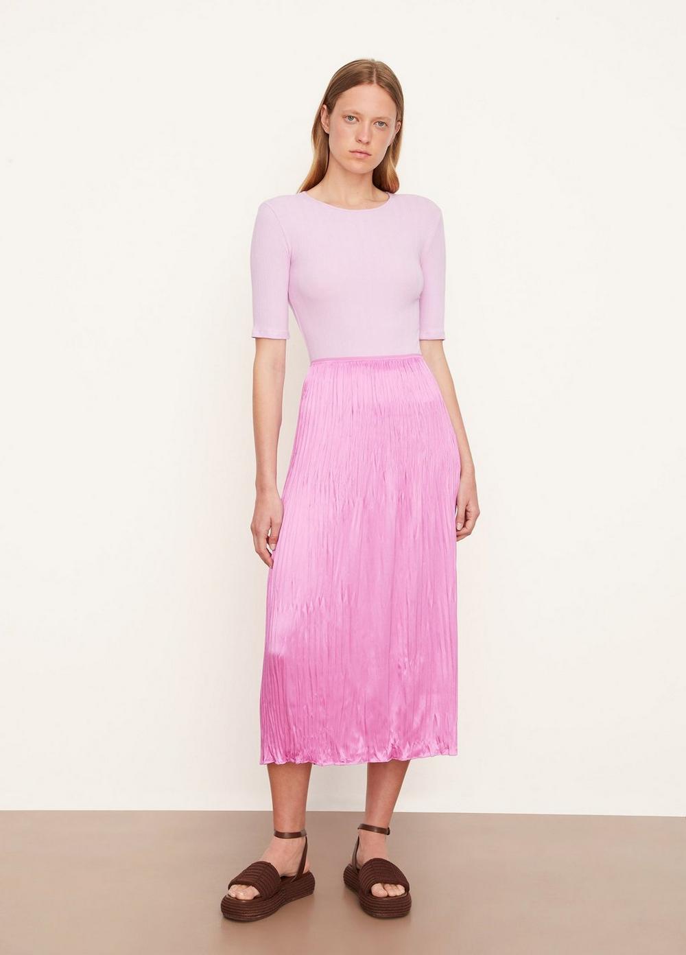 Vince | Pleated Column Skirt in Rosea | Vince Unfold