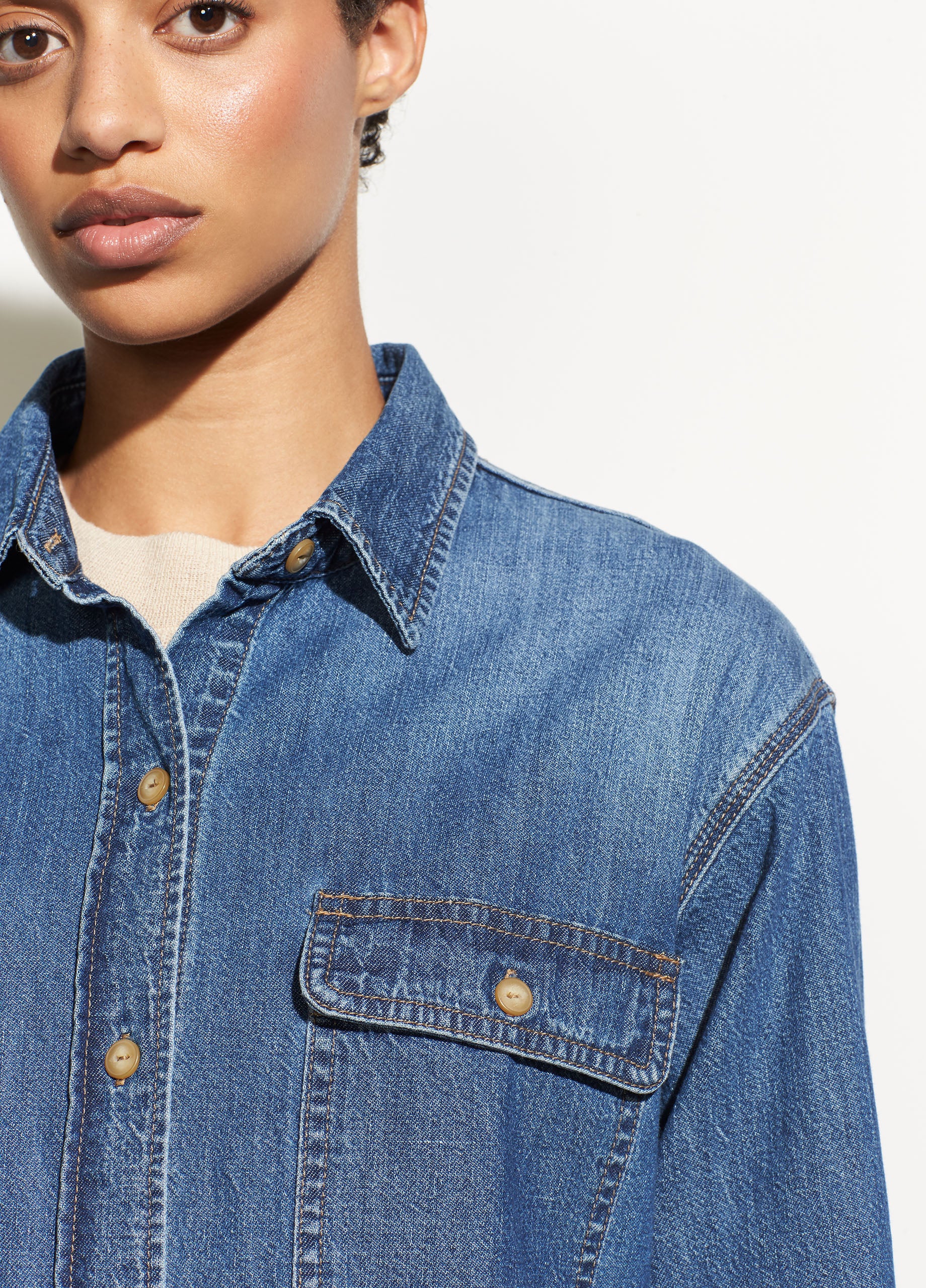 vince denim shirt