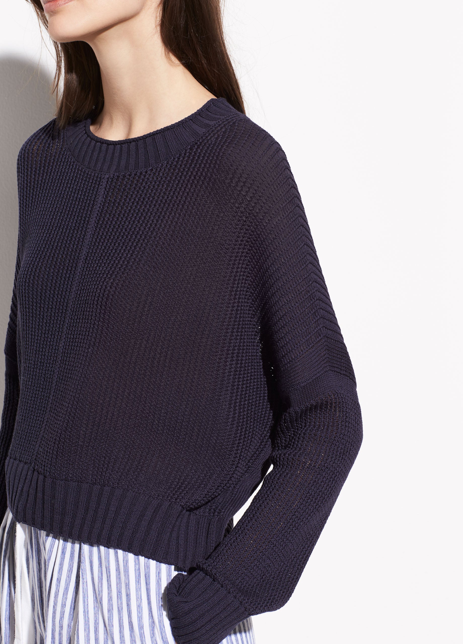 Vince Pebbled Cotton Crewneck Pullover